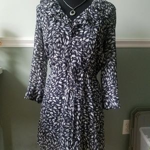 Chiffon styled cocktail dress.